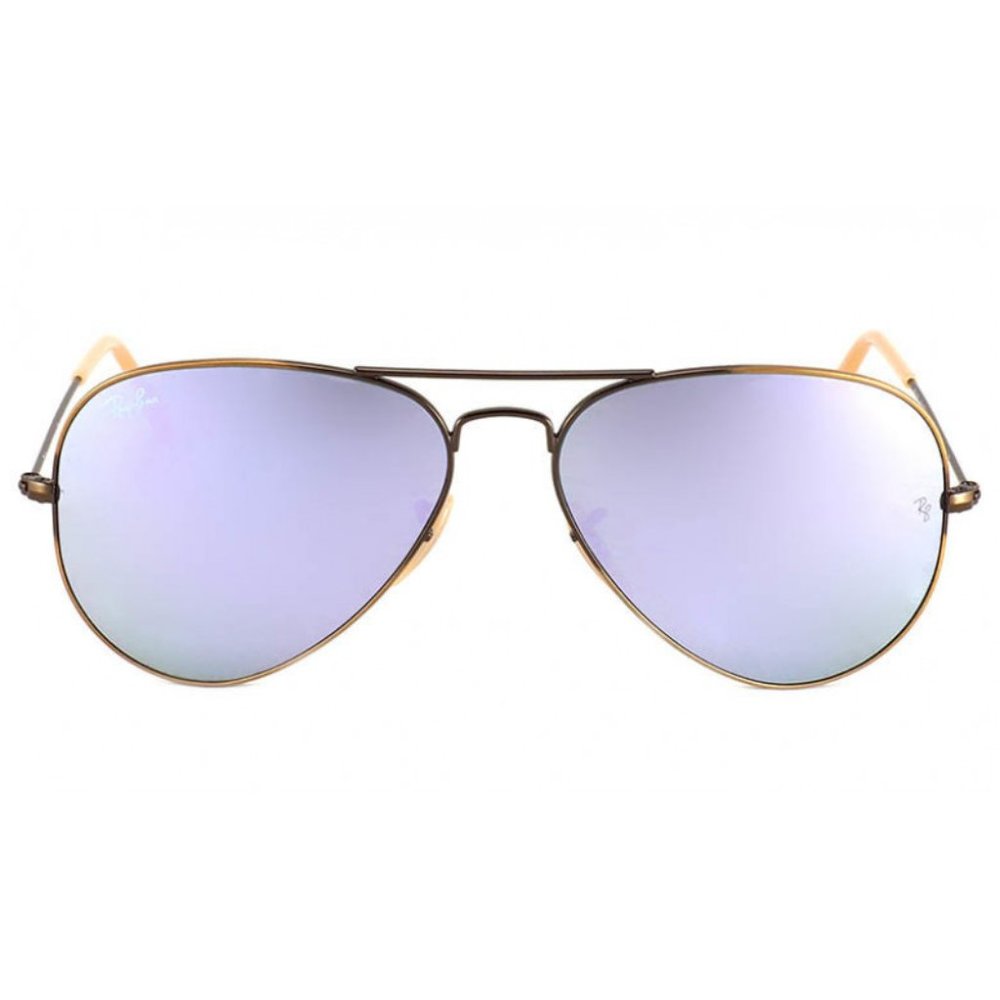 Ray-Ban Lilac Mirrored Lenses Aviator Sunglasses